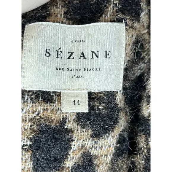 SEZANE Sz 44 12 Andrew Leopard Print Coat Jacket - Picture 4 of 10